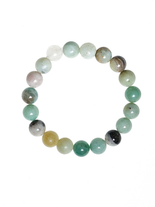 Amazonite Stone Stretch Bracelet B1587-Amazonite GLOSS - 10MM
