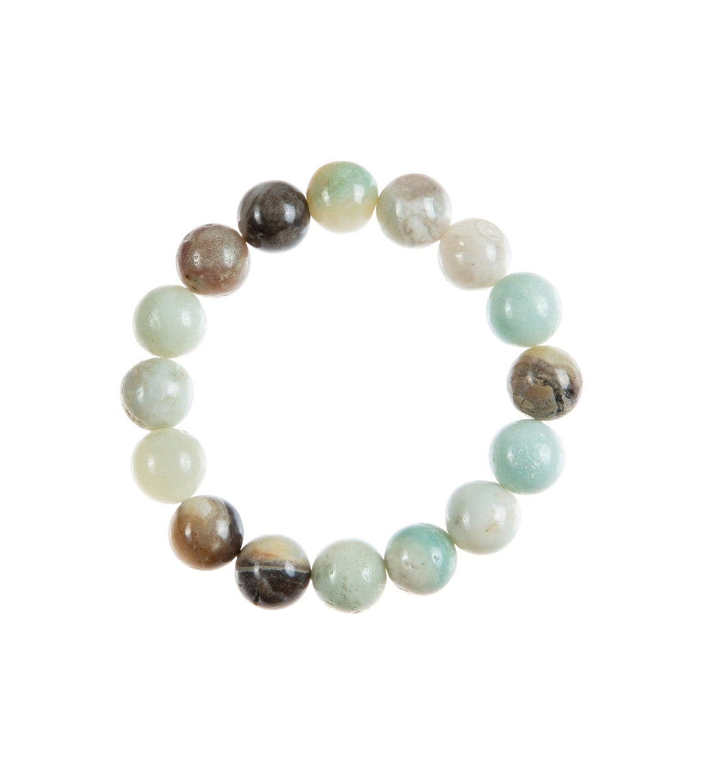 Amazonite Stone Stretch Bracelet B1587-Amazonite GLOSS - 12MM