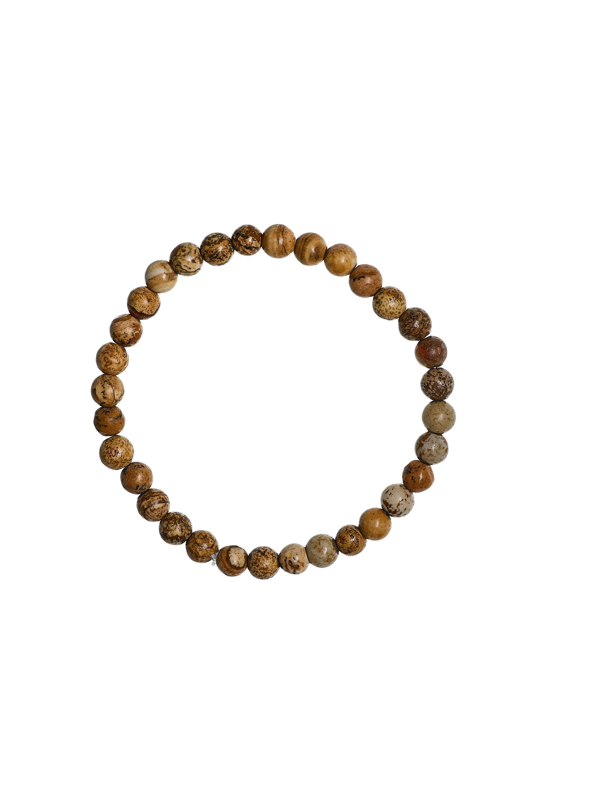 Picture Jasper Stone Stretch Bracelet B1588-Picture Jasper Gloss - 6MM