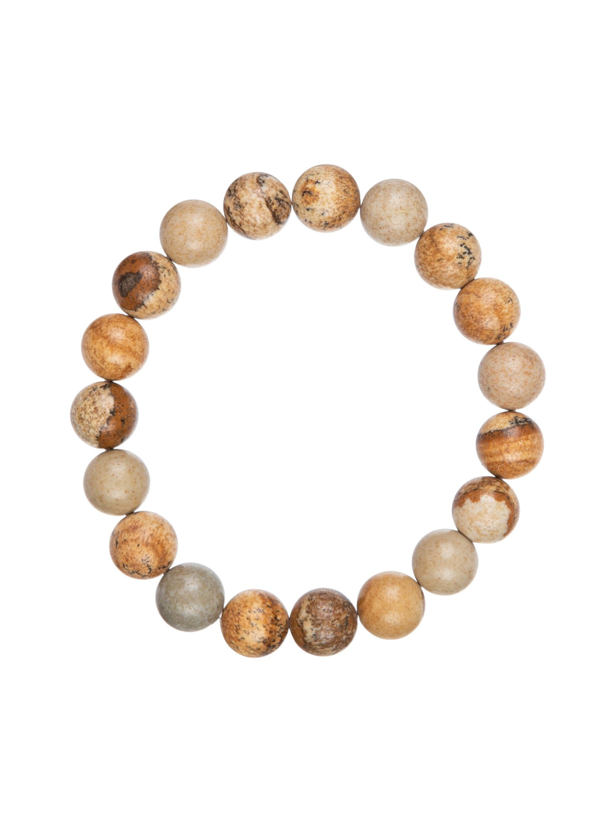Picture Jasper Stone Stretch Bracelet B1588-Picture Jasper Gloss - 10MM
