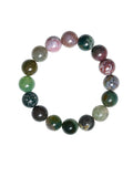 Indian Agate Stone Stretch Bracelet B1590 - multicolor