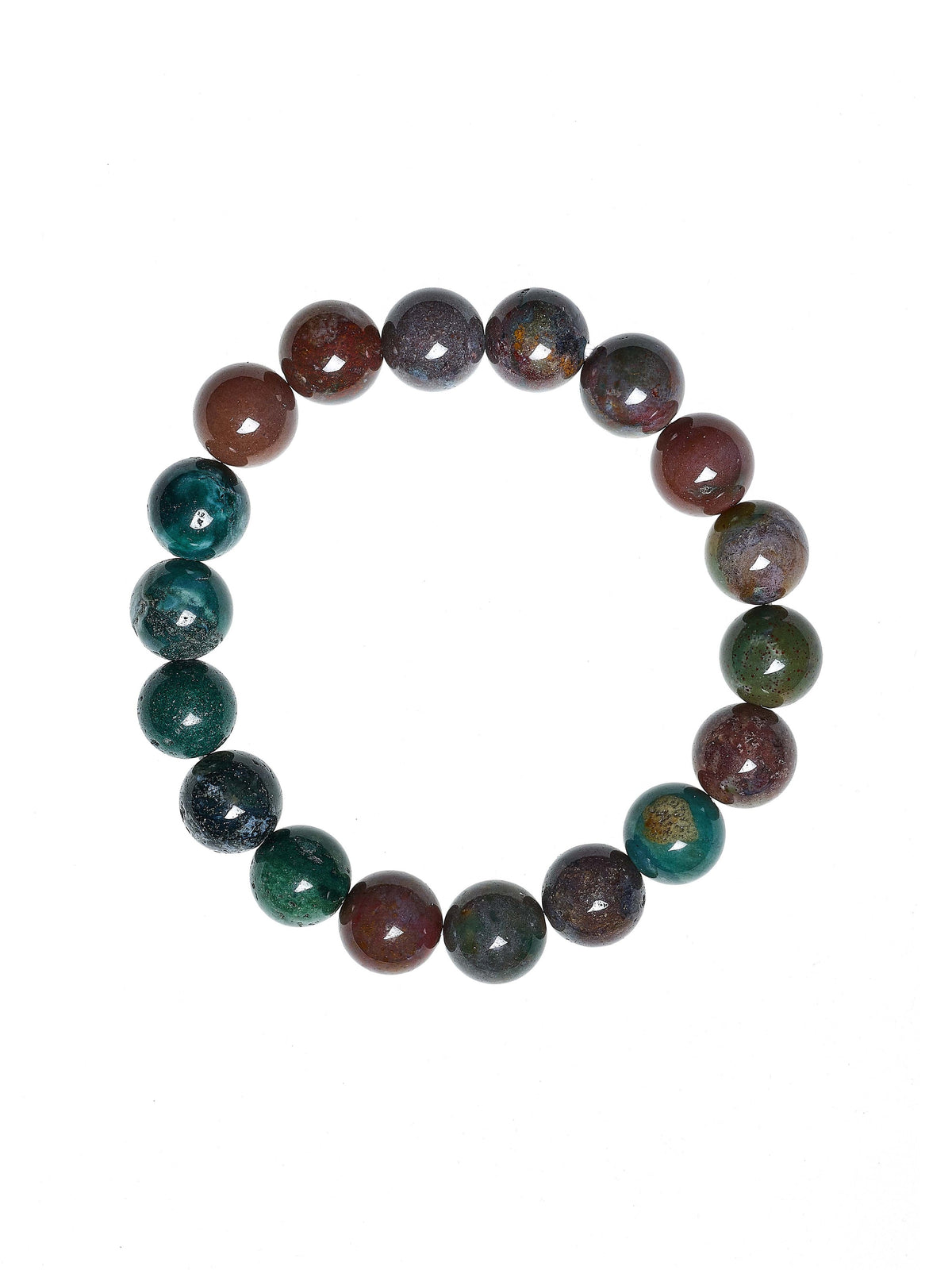 Indian Agate Stone Stretch Bracelet B1590-Indian Agate - 10MM