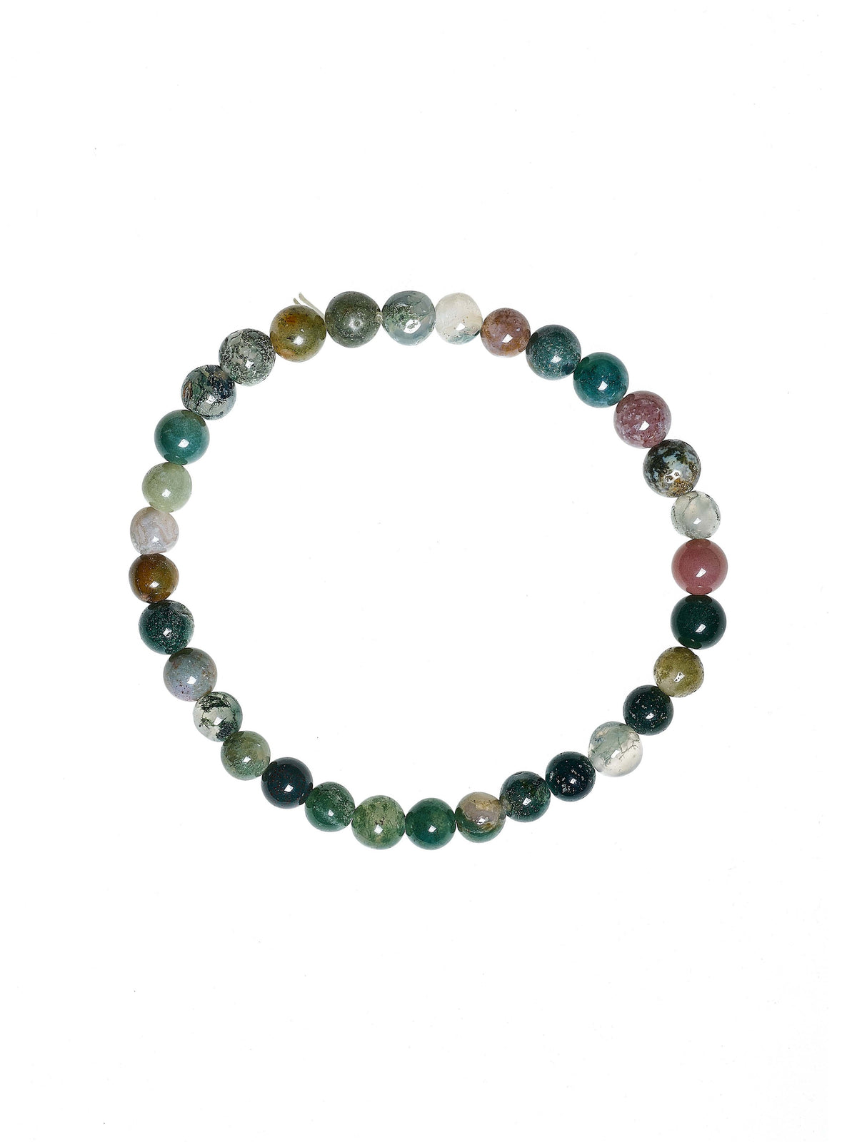 Indian Agate Stone Stretch Bracelet B1590-Indian Agate - 6MM