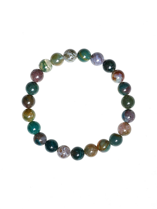 Indian Agate Stone Stretch Bracelet B1590-Indian Agate - 8MM