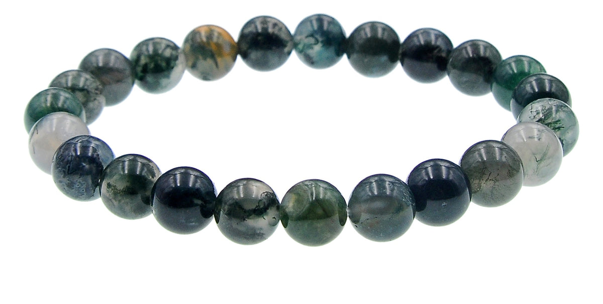 Indian Agate Stone Stretch Bracelet B1590-6MM - view 4