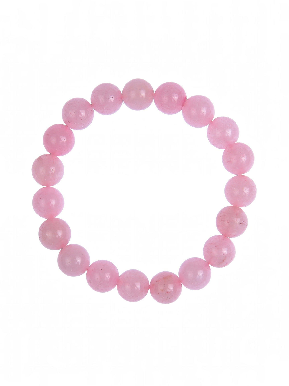 Colored Pink Jade Stone Stretch Bracelet B1593-12MM - view 2