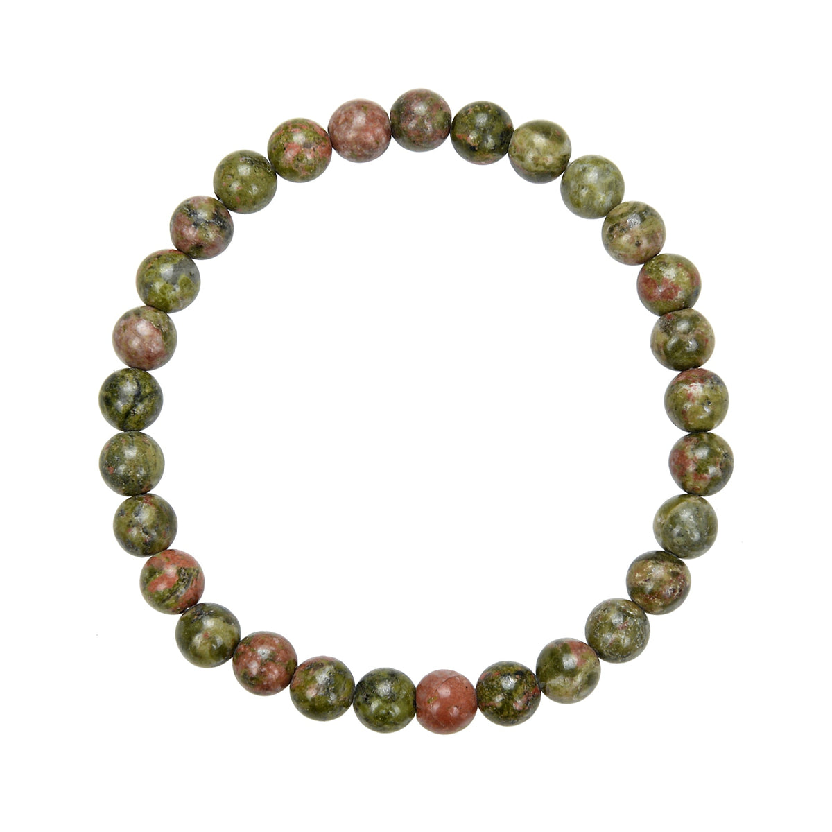 Unakite Stone Stretch Bracelet B1594-Unakite - 6MM