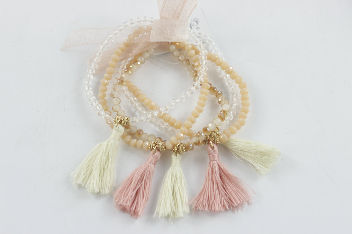 Crystal Tassels Beaded Tassel Bracelet Set B1601
