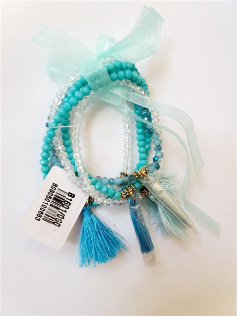 Crystal Tassels Beaded Tassel Bracelet Set B1601