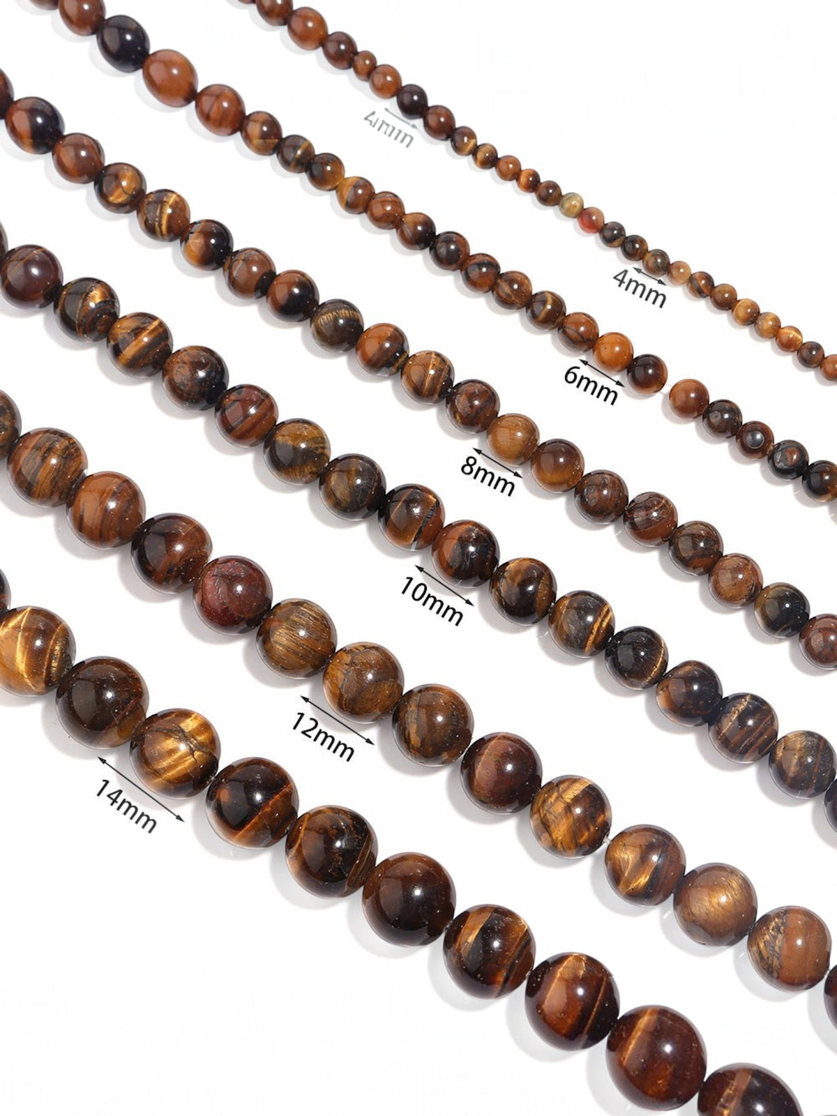 Tiger Eye Stone Stretch Bracelet B1727-12MM - view 5