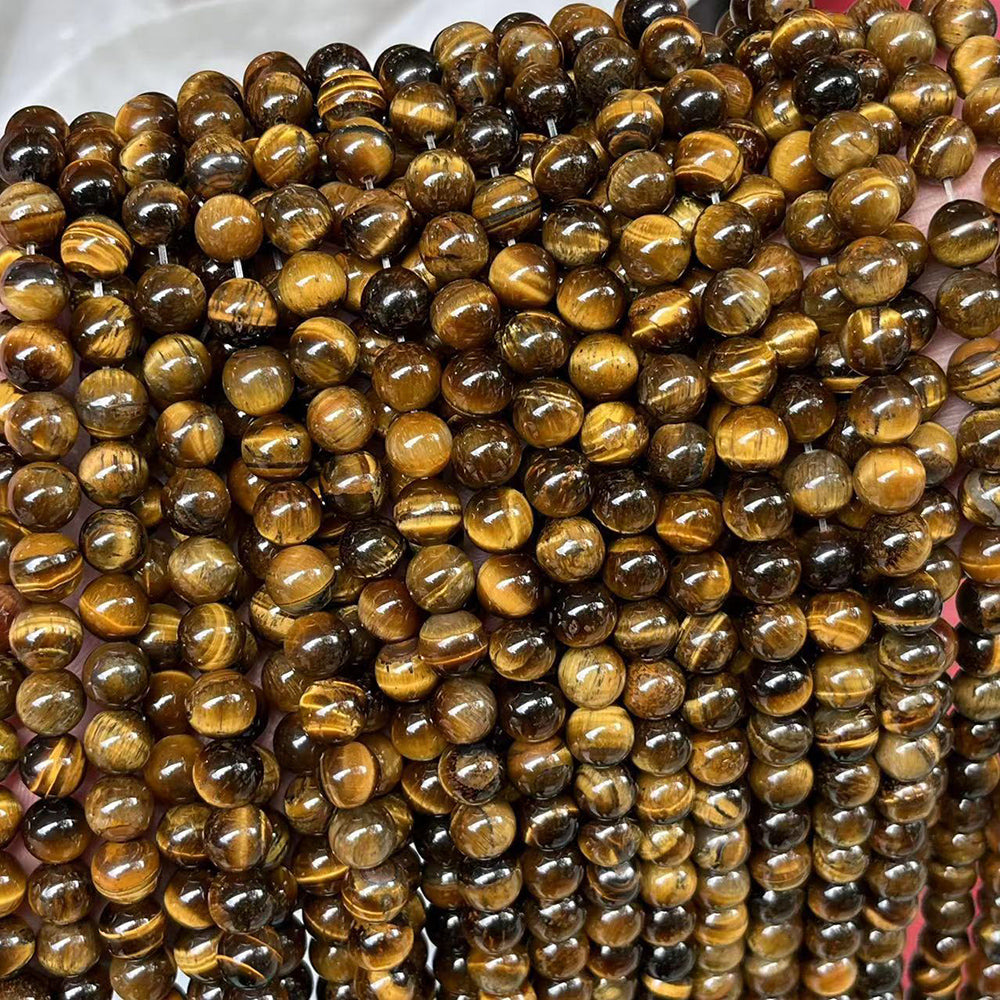 Tiger Eye Stone Stretch Bracelet B1727-10MM - view 8
