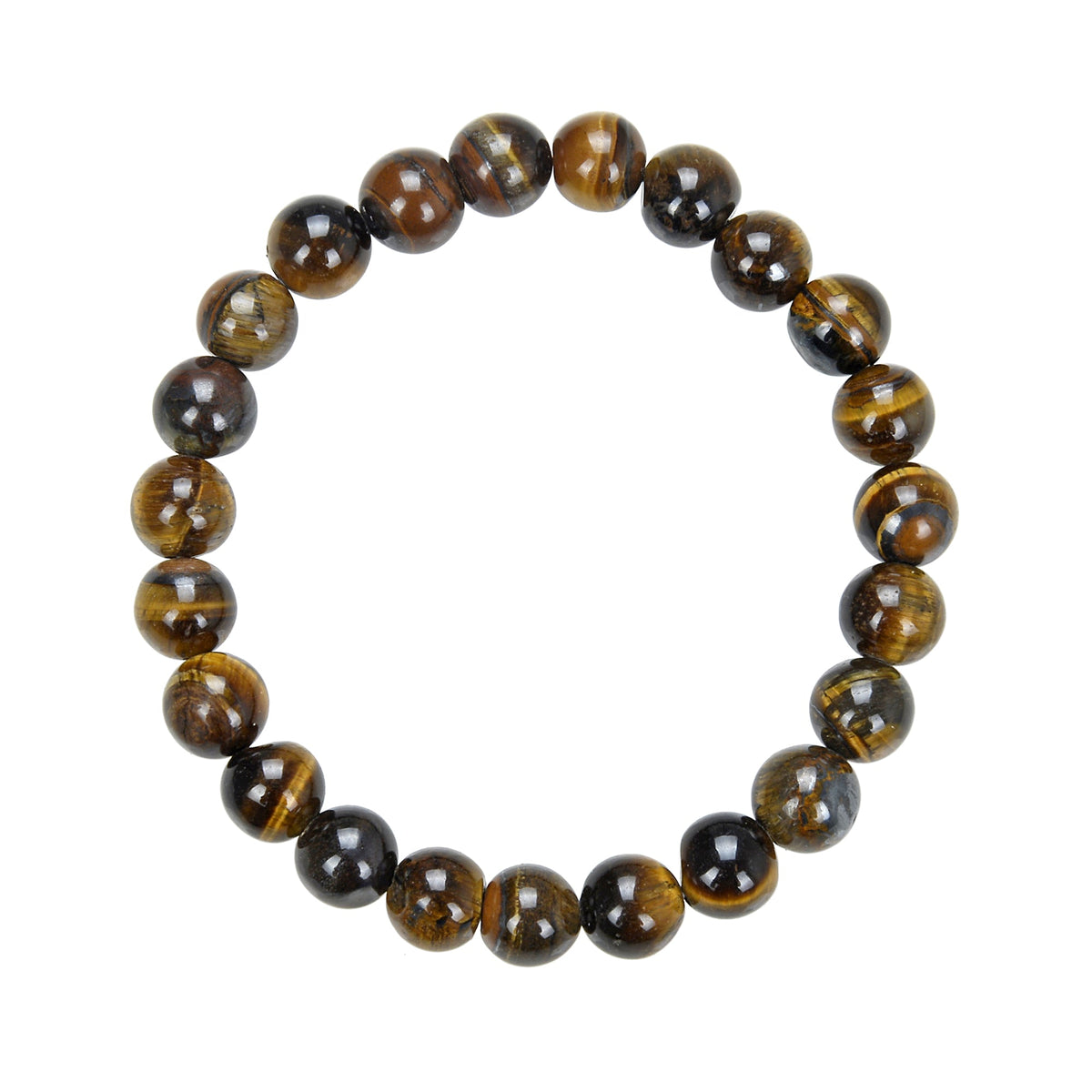 Tiger Eye Stone Stretch Bracelet B1727-10MM - view 2