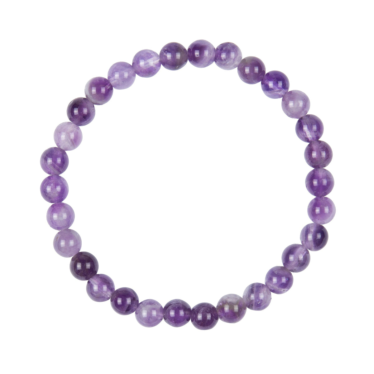 Amethyst Stone Stretch Bracelet B1728-Amethyst - 6MM