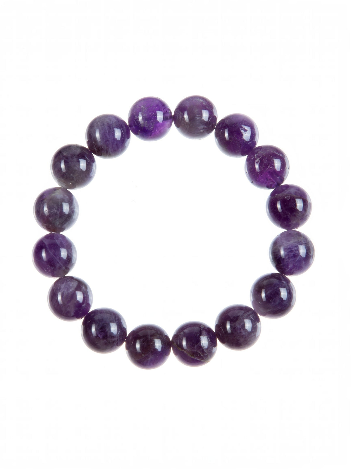 Amethyst Stone Stretch Bracelet B1728-Amethyst - 12MM