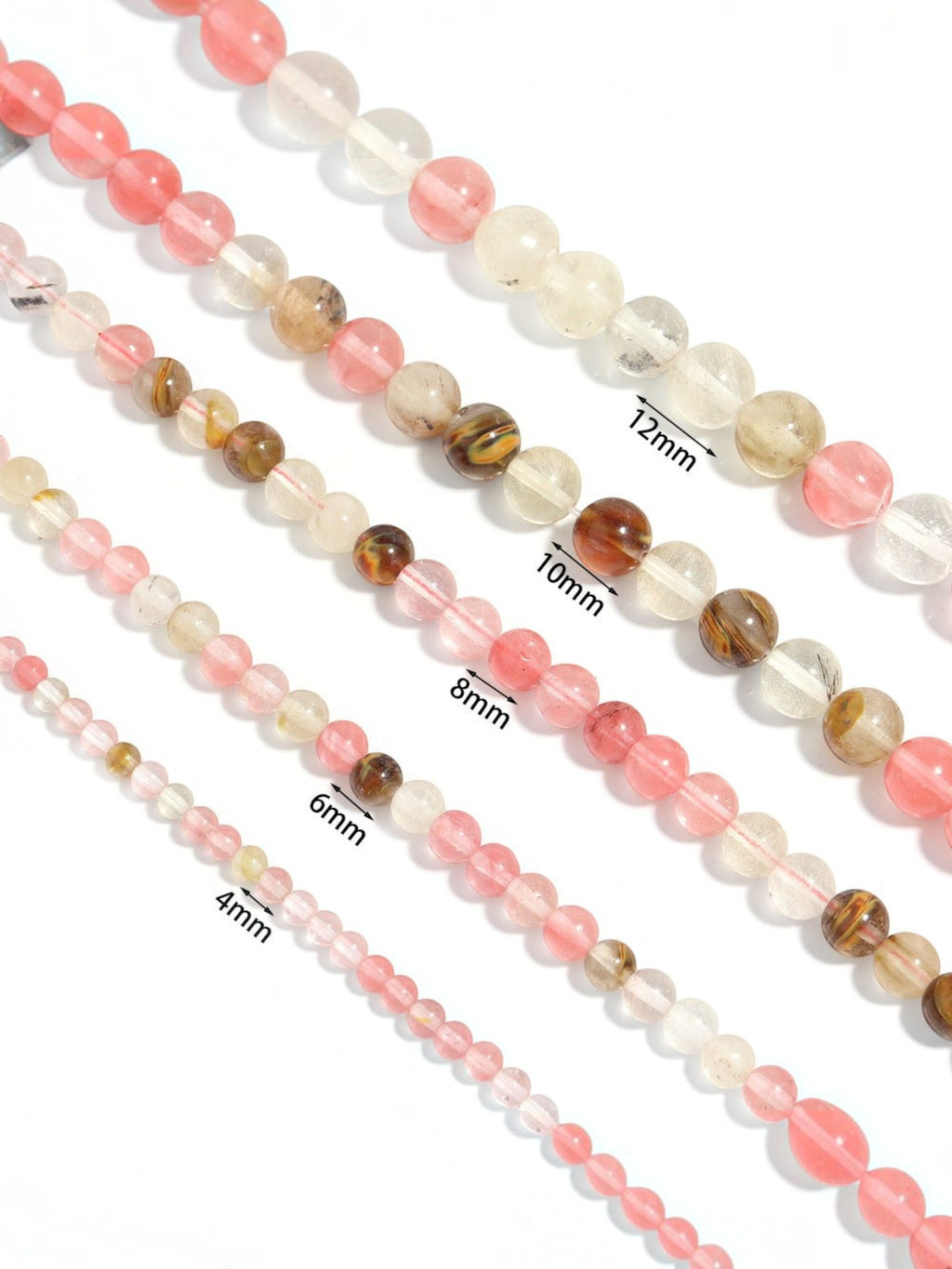 Cherry Quartz Stone Stretch Bracelet B1872-12MM - view 2