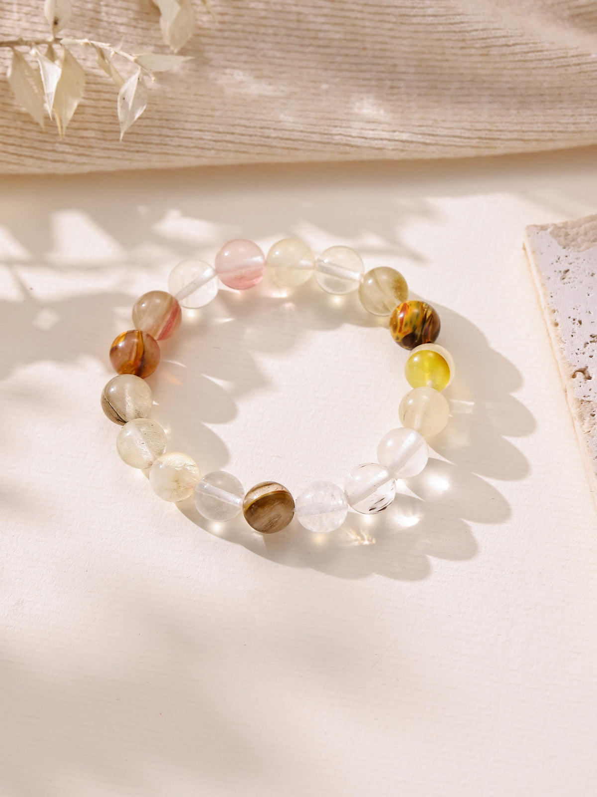Cherry Quartz Stone Stretch Bracelet B1872-Cherry-Quartz