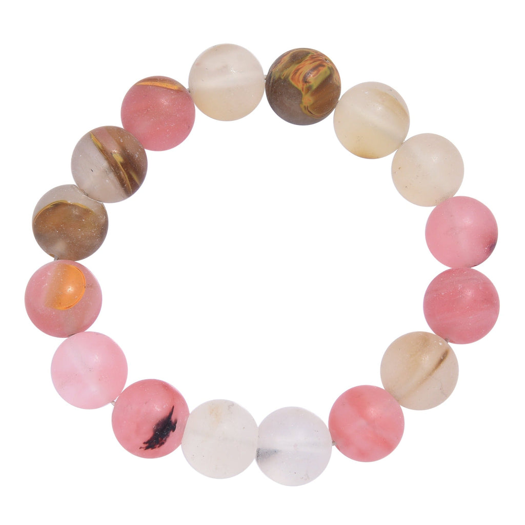 Cherry Quartz Matte Stone Stretch Bracelet B1872-8MM - view 2