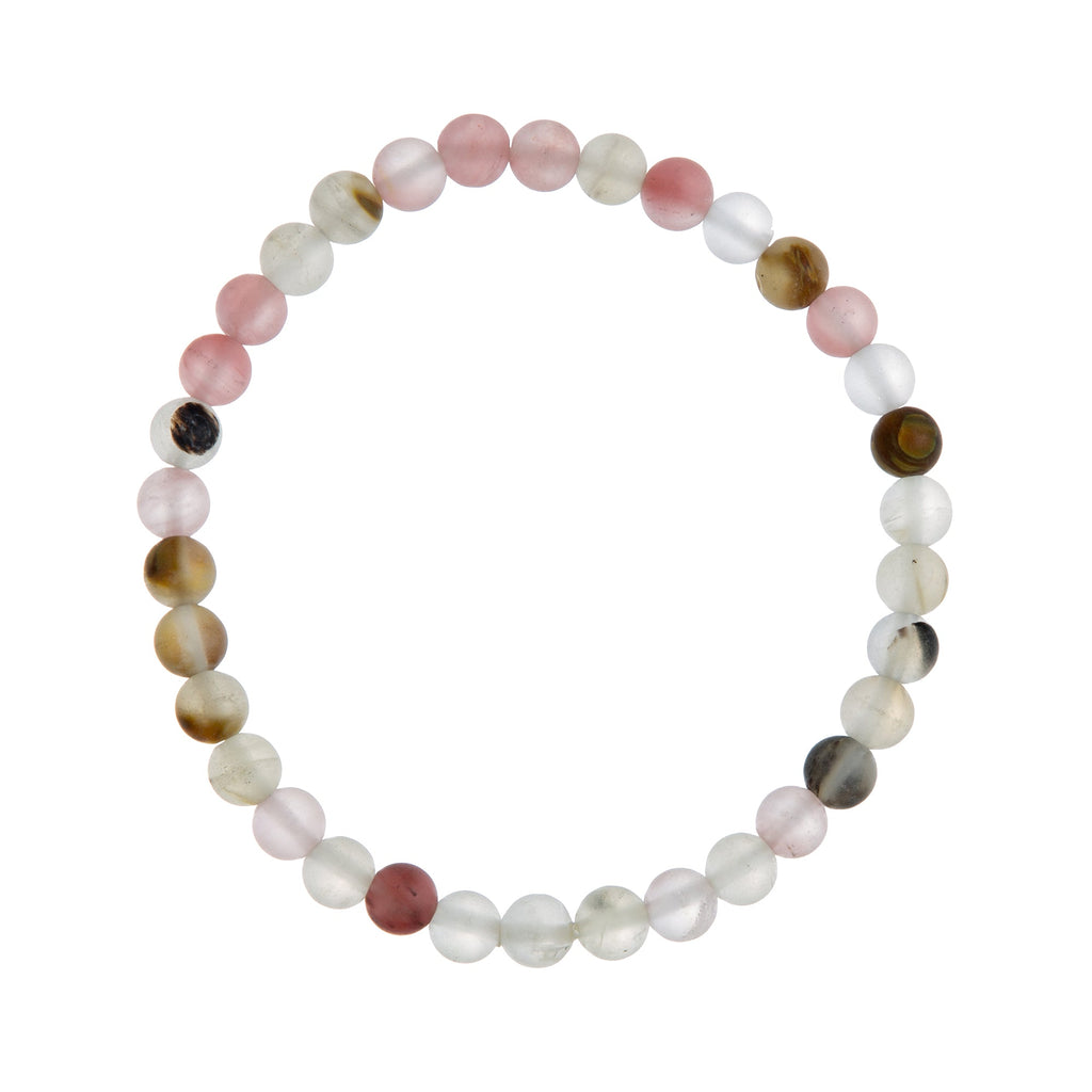 Cherry Quartz Matte Stone Stretch Bracelet B1872-8MM - view 4