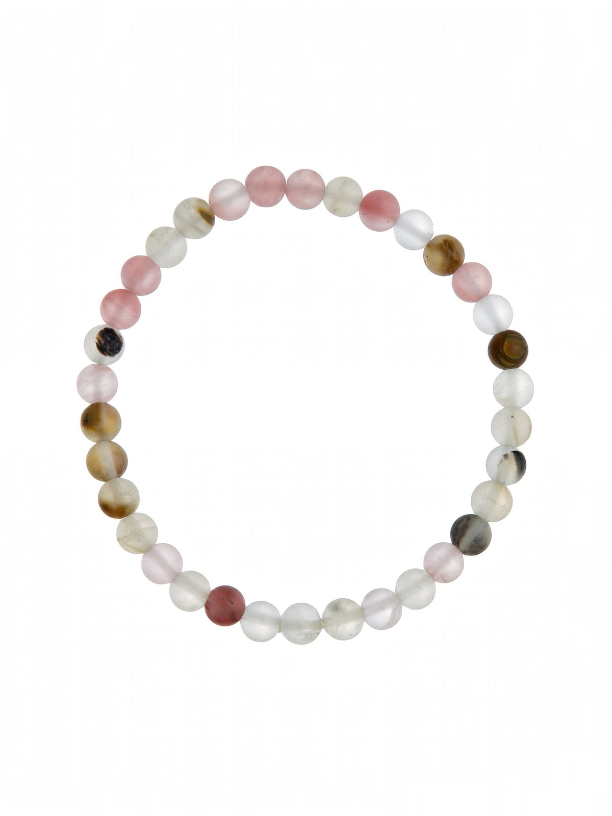Cherry Quartz Matte Stone Stretch Bracelet B1872-6MM - view 2