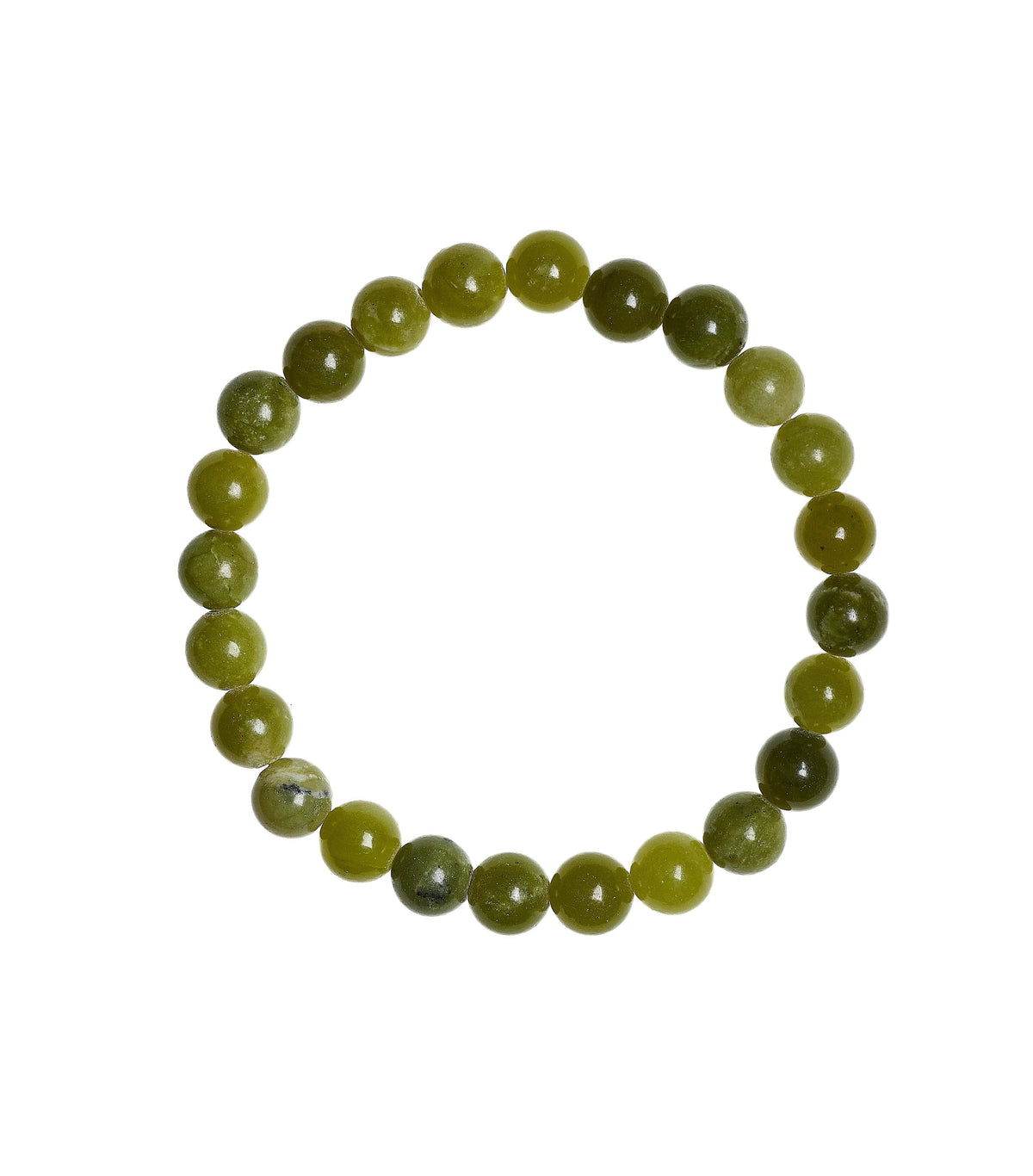 Olive Jade Stone Stretch Bracelet B1874-Olive Jade - 8MM