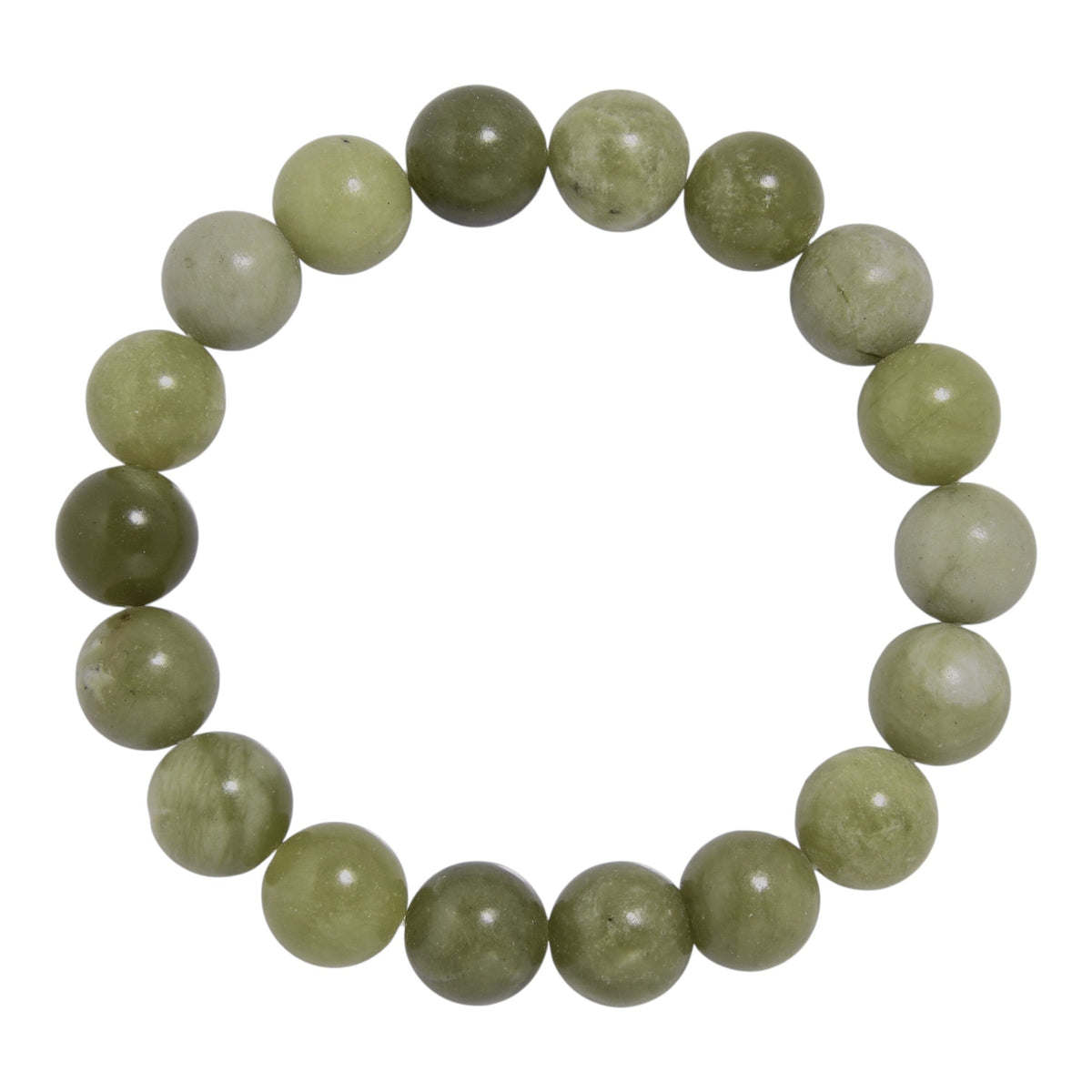 Olive Jade Stone Stretch Bracelet B1874-Olive Jade - 10MM