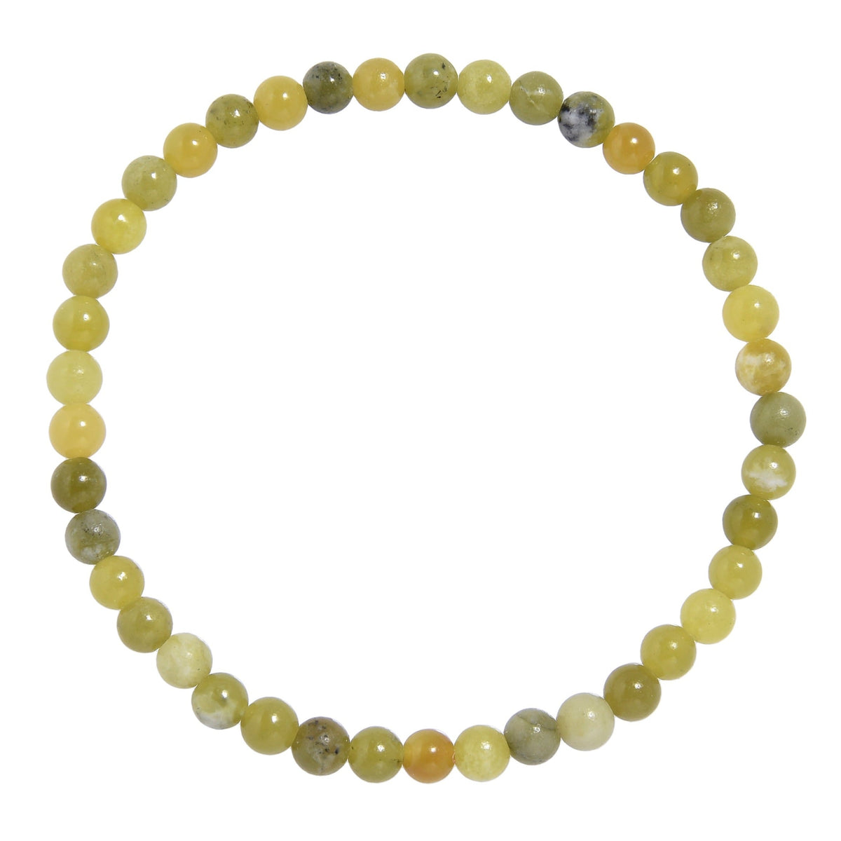 Olive Jade Stone Stretch Bracelet B1874-Olive Jade - 4MM