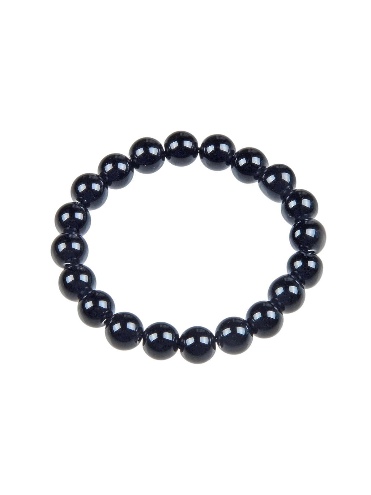 Black Onyx Stone Stretch Bracelet B1875-6MM - view 3
