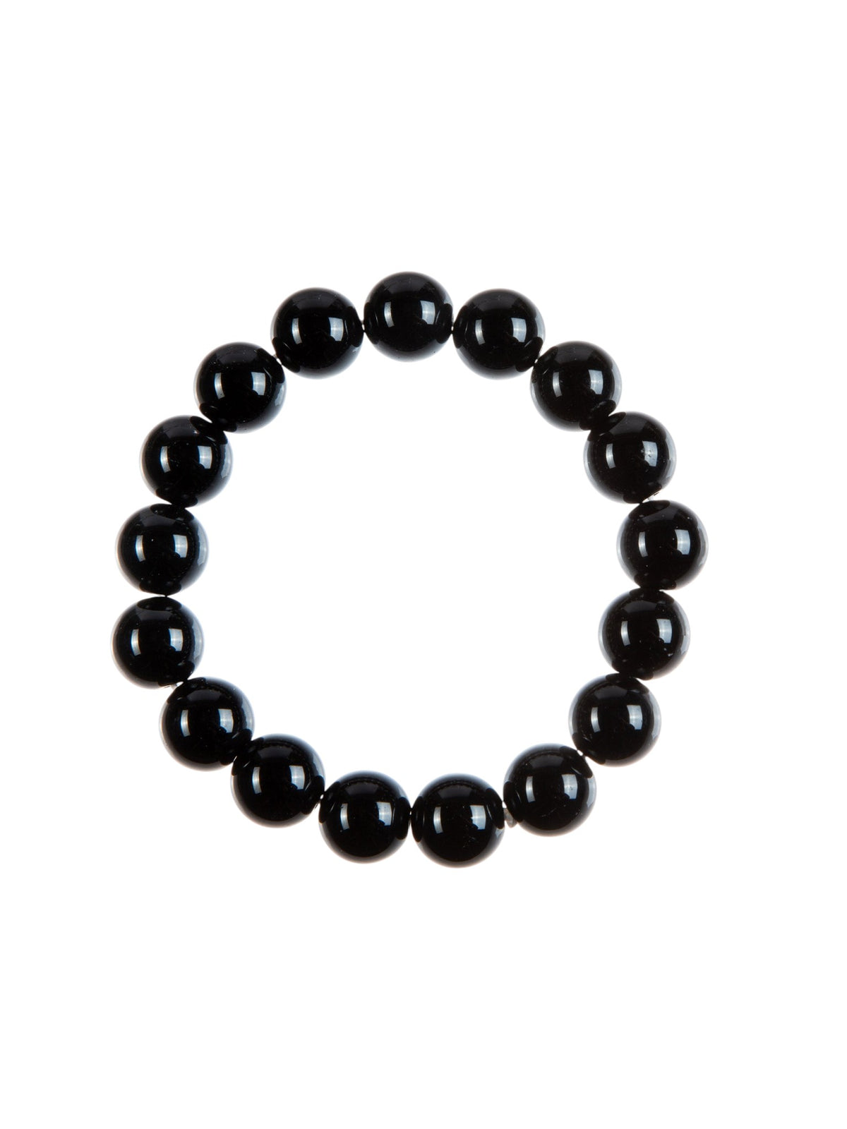 Black Onyx Stone Stretch Bracelet B1875-Black Onyx - 12MM