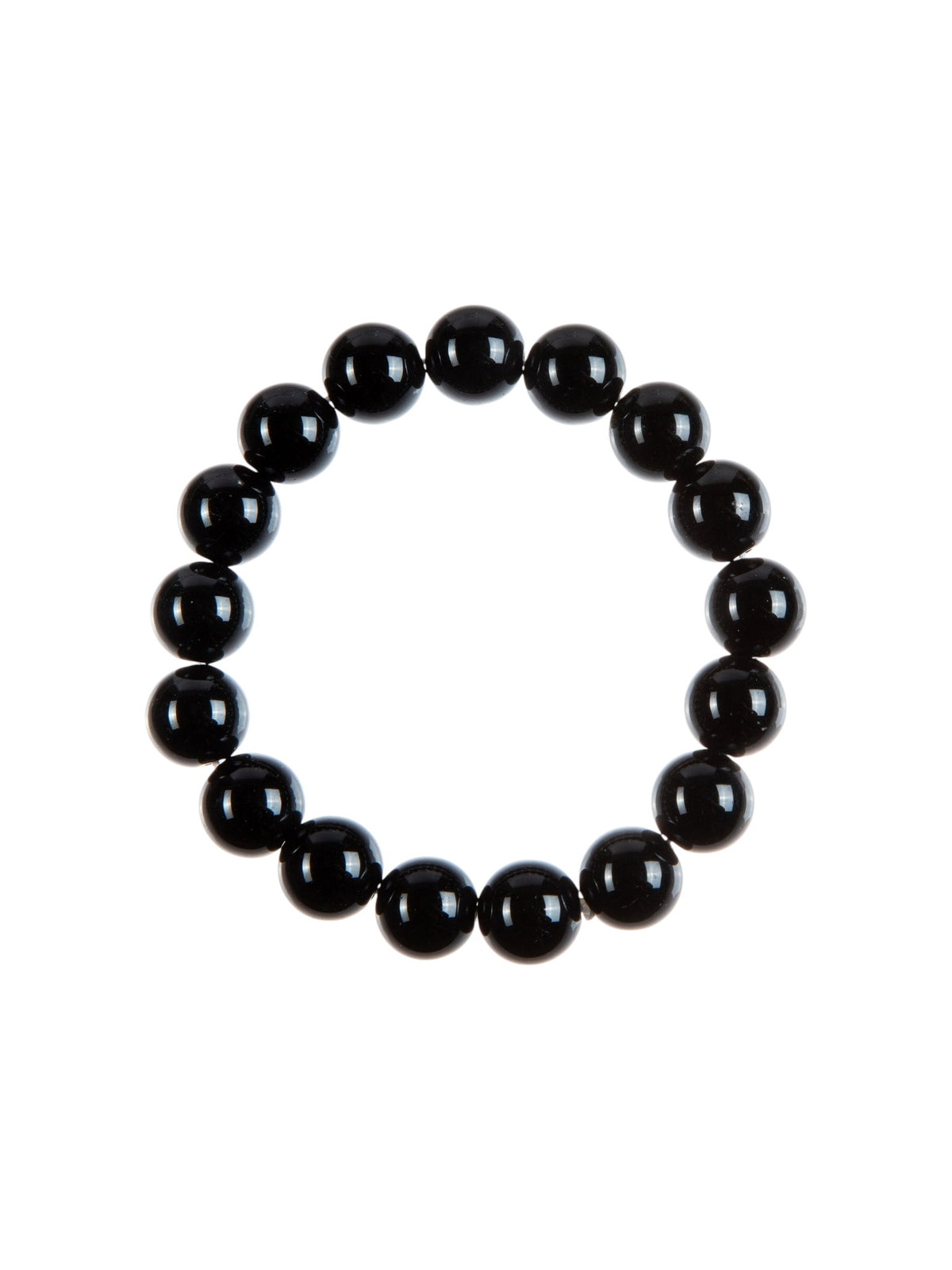 Black Onyx Stone Stretch Bracelet B1875-6MM - view 4