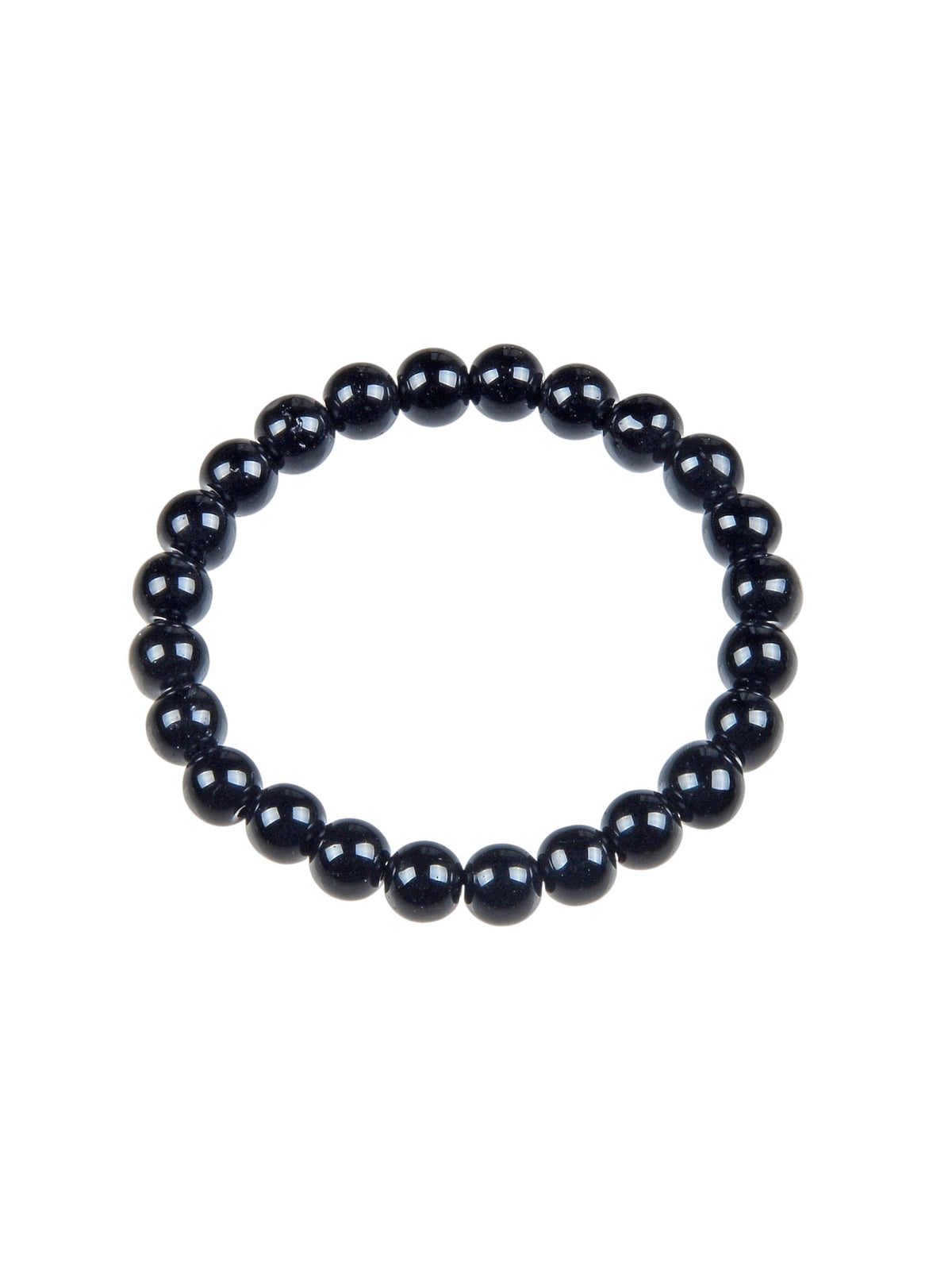 Black Onyx Stone Stretch Bracelet B1875-6MM - view 2