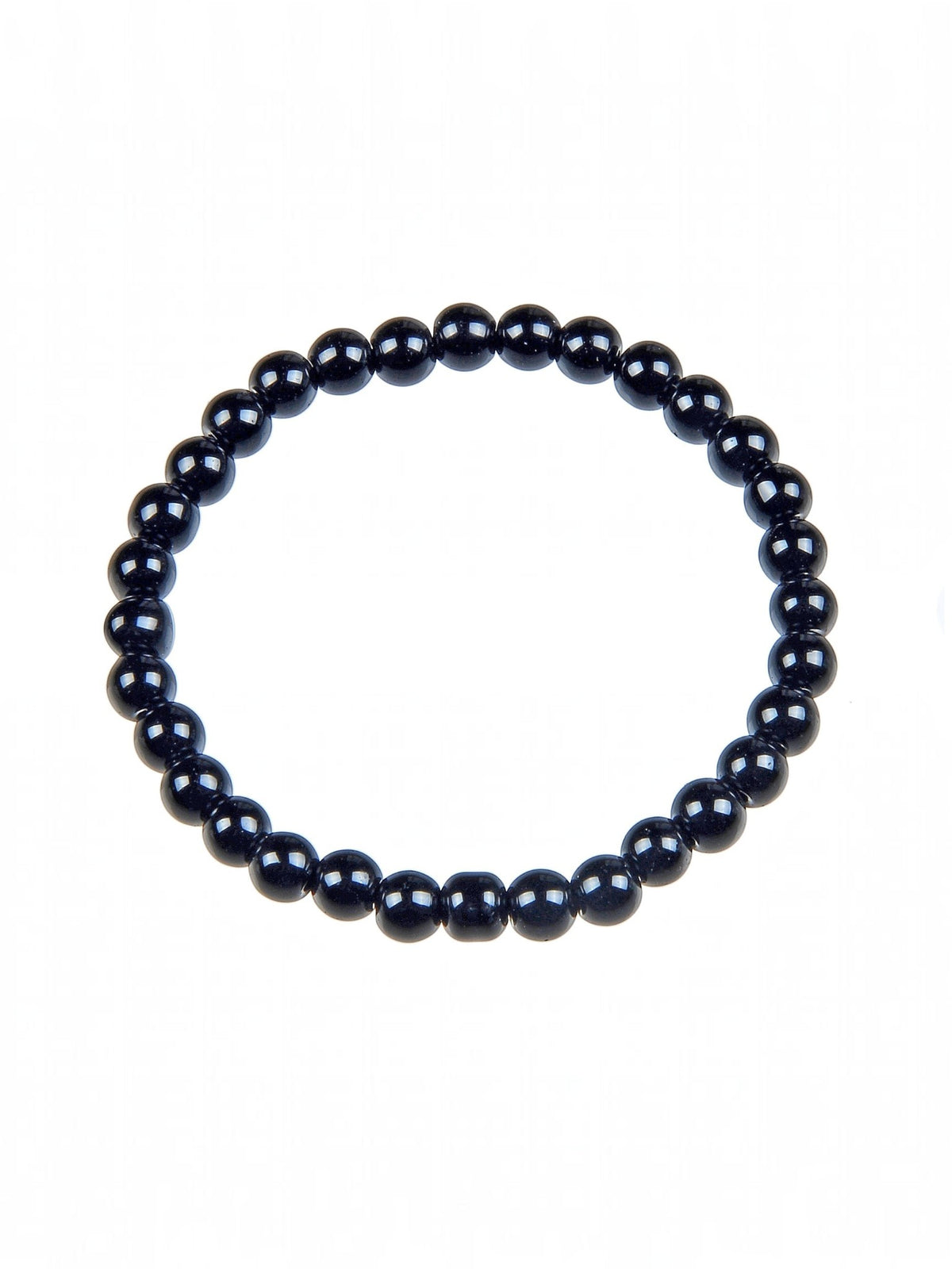 Black Onyx Stone Stretch Bracelet B1875-Black Onyx - 6MM