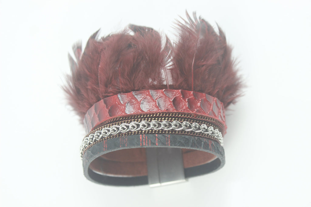 Feather Leather Magnetic Bracelet B1890 - view 2