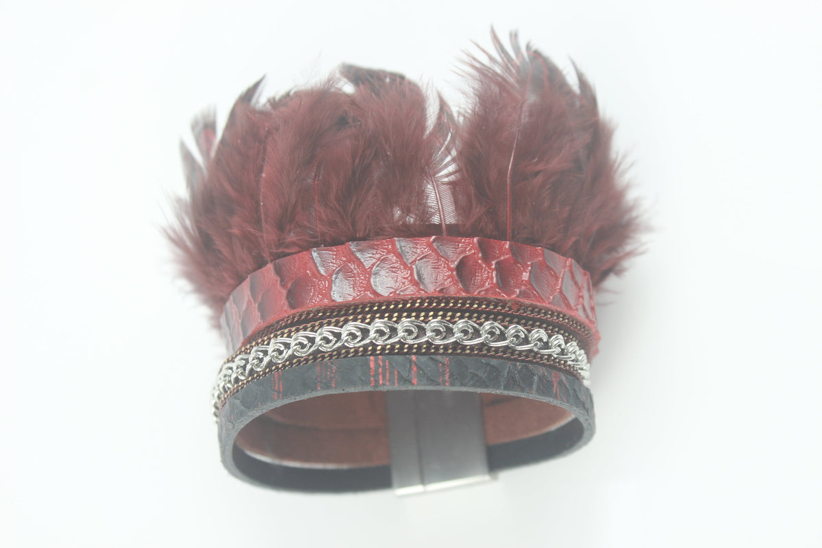 Feather Leather Magnetic Bracelet B1890 - view 2