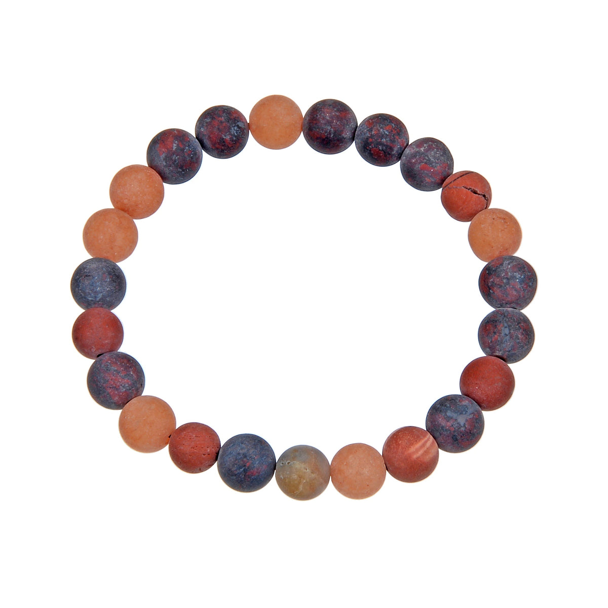Muddy Jasper Stone Stretch Bracelet B1967-Muddy Jasper - 8MM