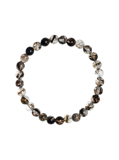 Watermelon Black Stretch Stone Bracelet B1970-Watermelon Black - 6MM