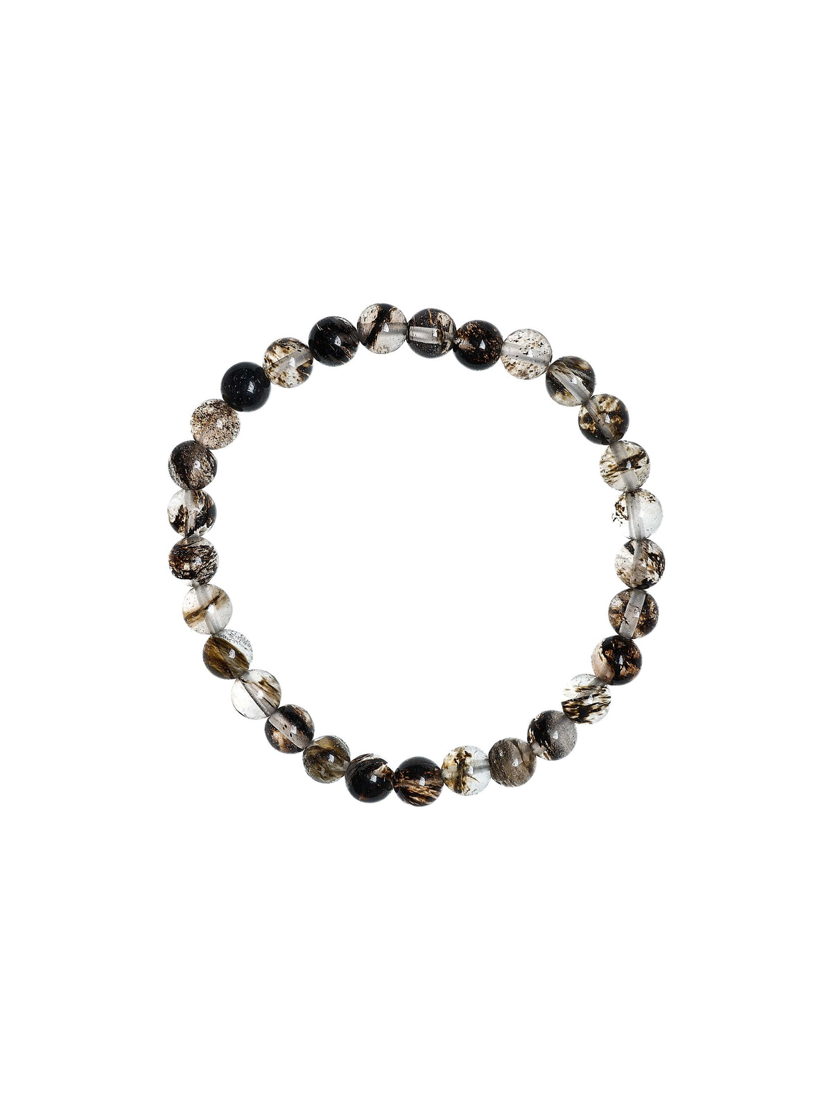Watermelon Black Matte Stretch Stone Bracelet B1970-Watermelon Black Matte – view 5