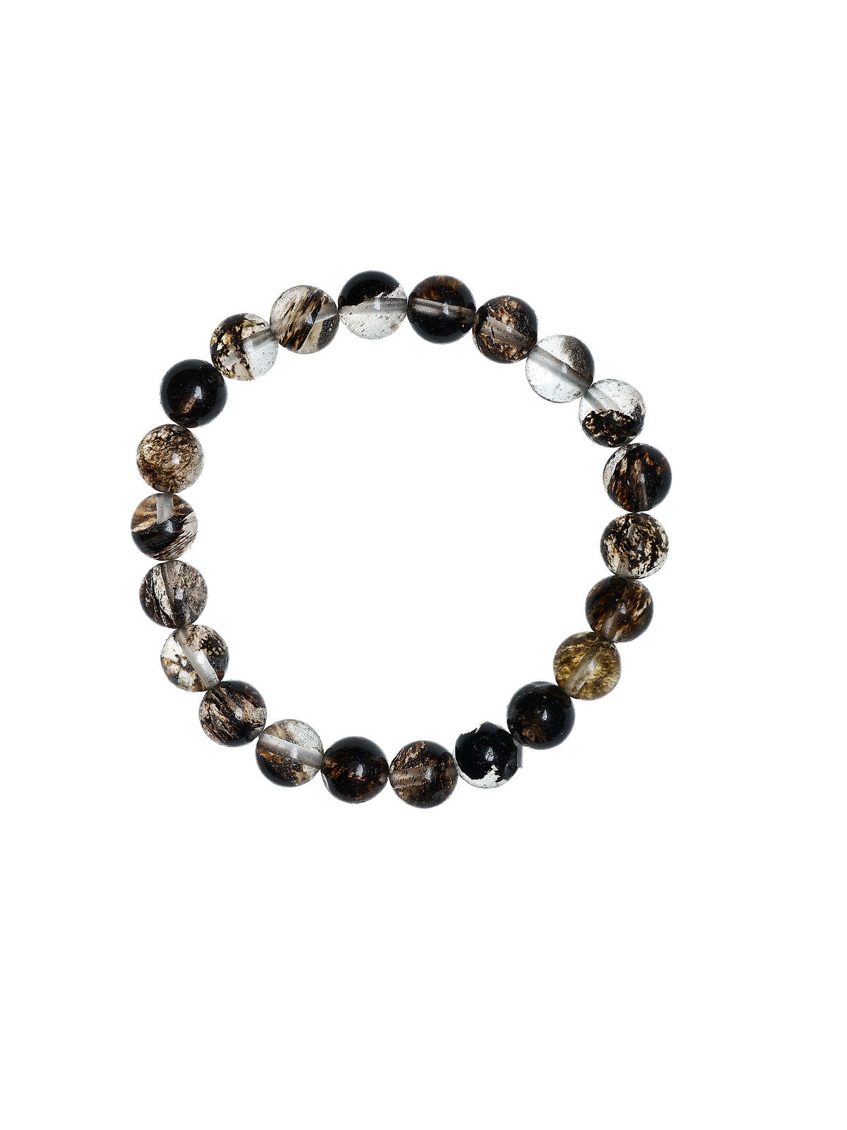 Watermelon Black Stretch Stone Bracelet B1970-Watermelon Black - 8MM