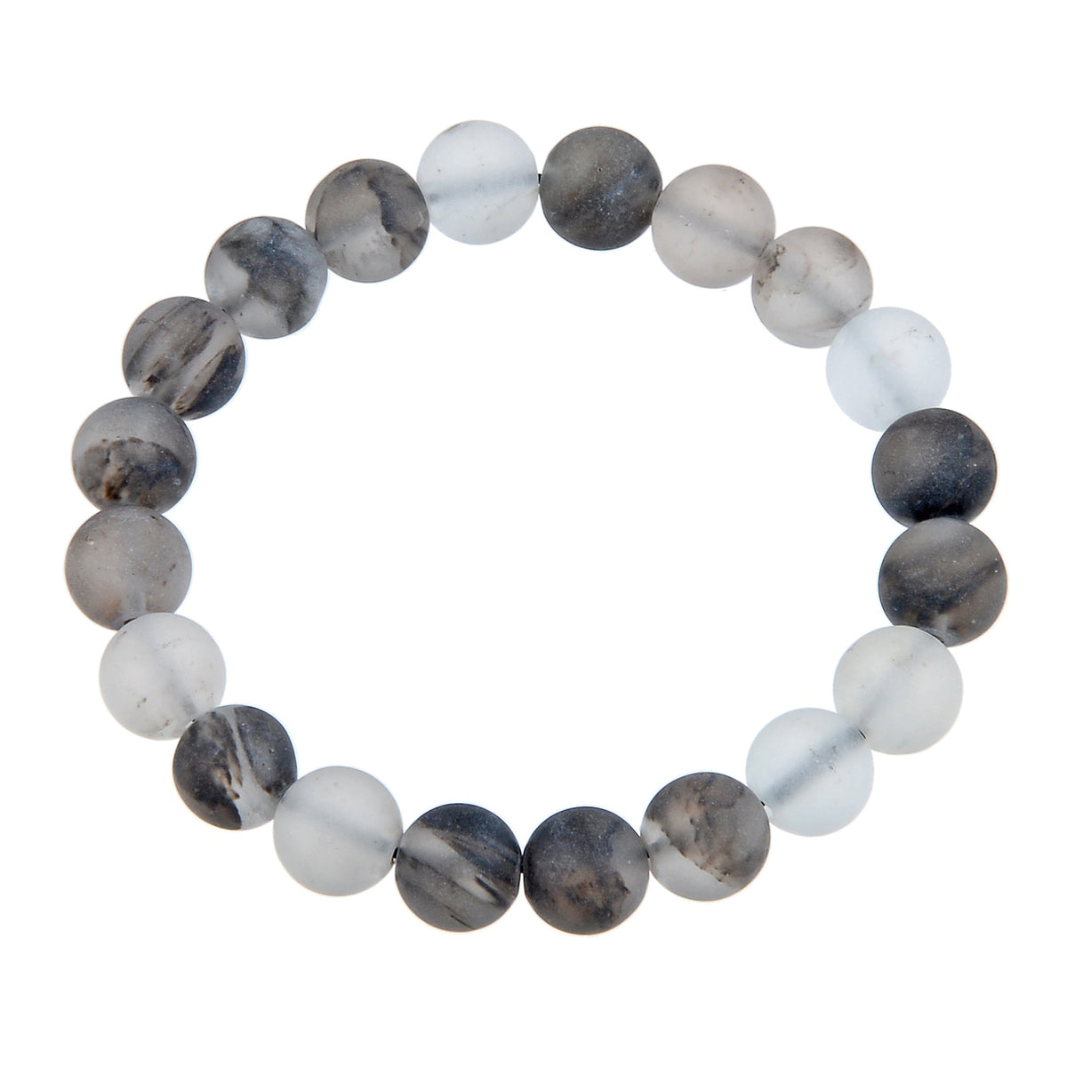 Watermelon Black Matte Stretch Stone Bracelet B1970-Watermelon Black Matte - 10MM