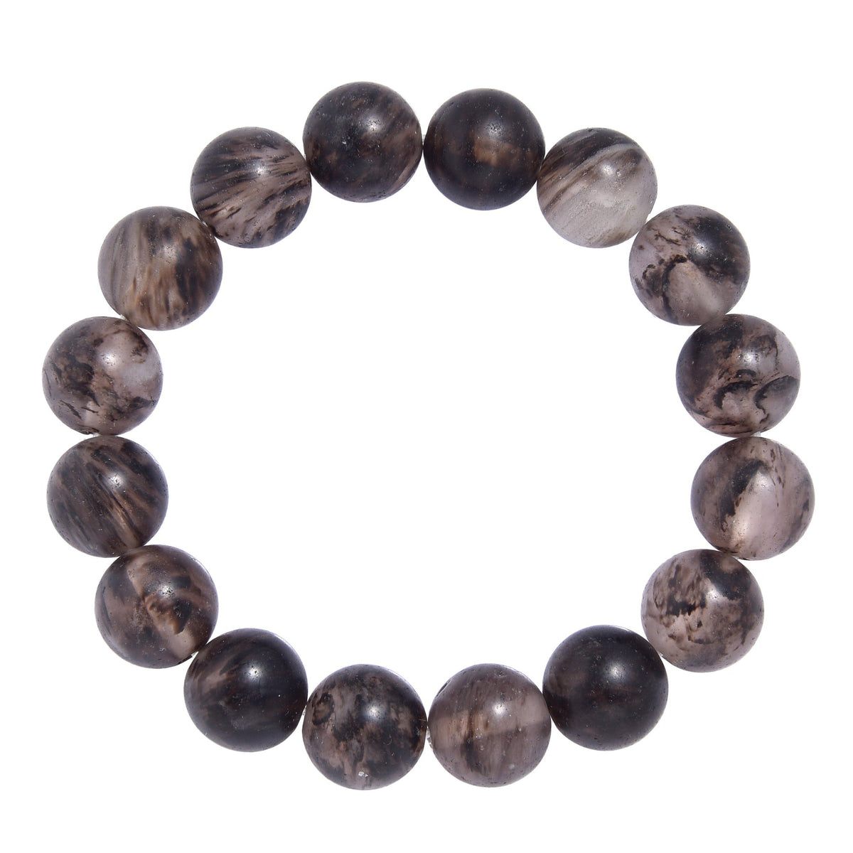 Watermelon Black Matte Stretch Stone Bracelet B1970-Watermelon Black Matte - 12MM