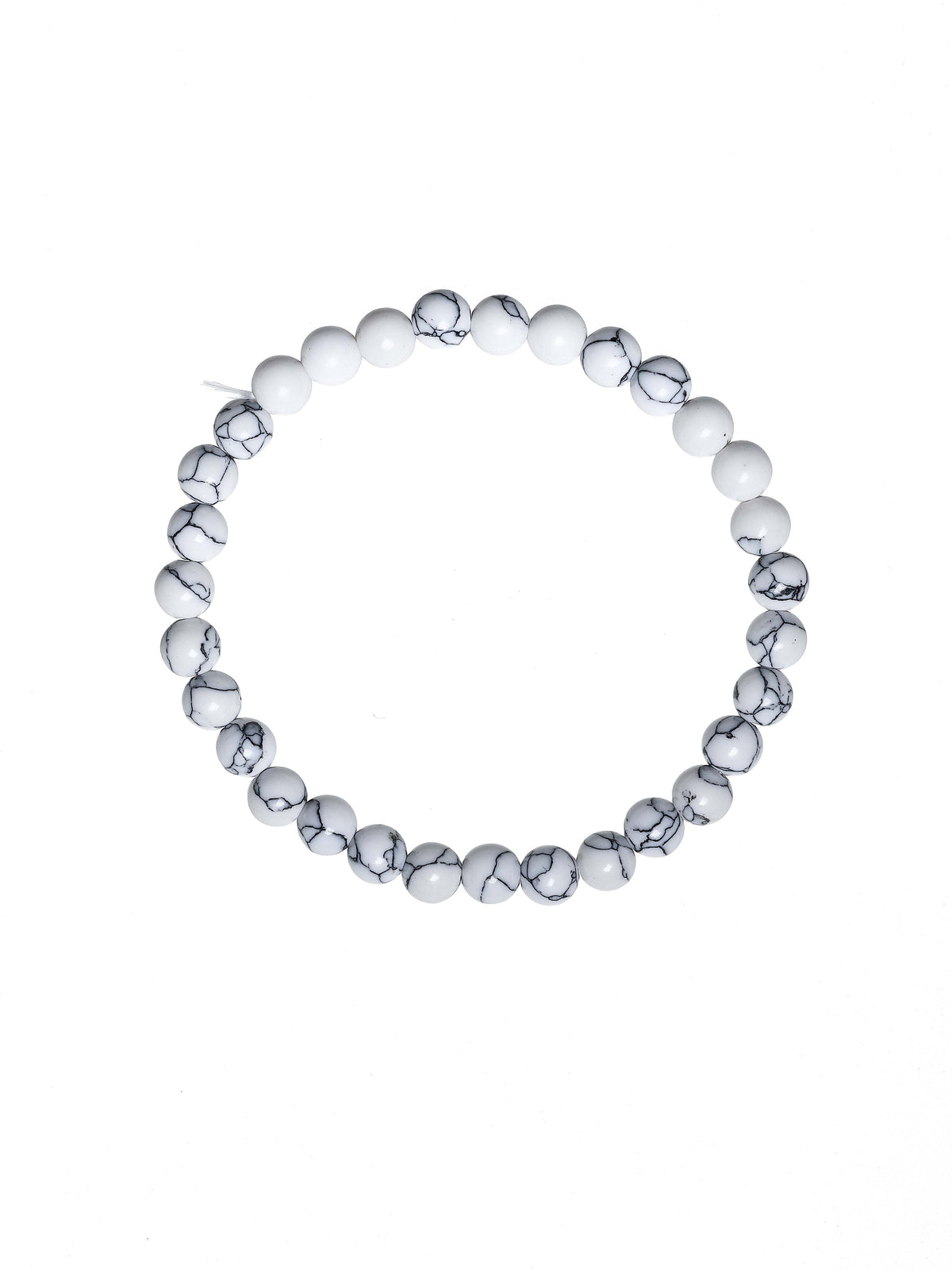 Composed Howlite Stone Stretch Bracelet B1971-Composed Howlite - 6MM