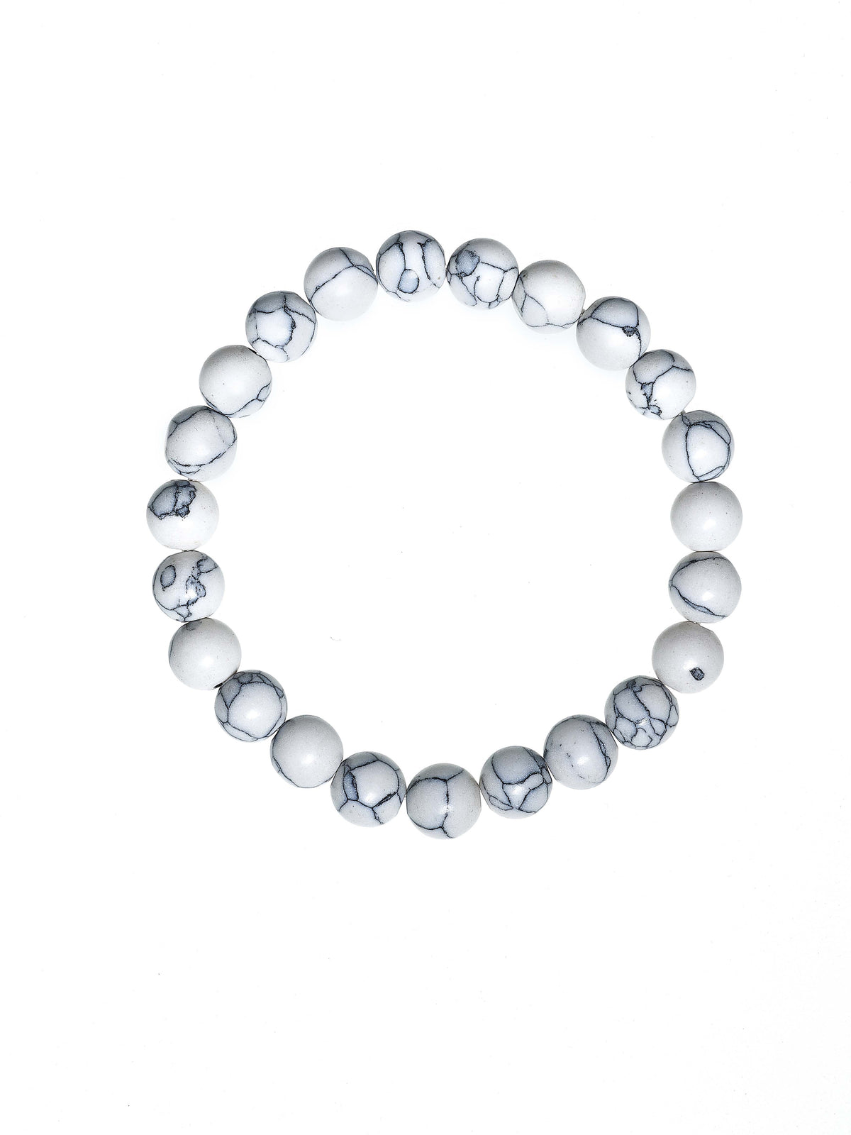 Composed Howlite Stone Stretch Bracelet B1971-Composed Howlite - 8MM