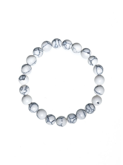 Composed Howlite Stone Stretch Bracelet B1971-Composed Howlite - 8MM