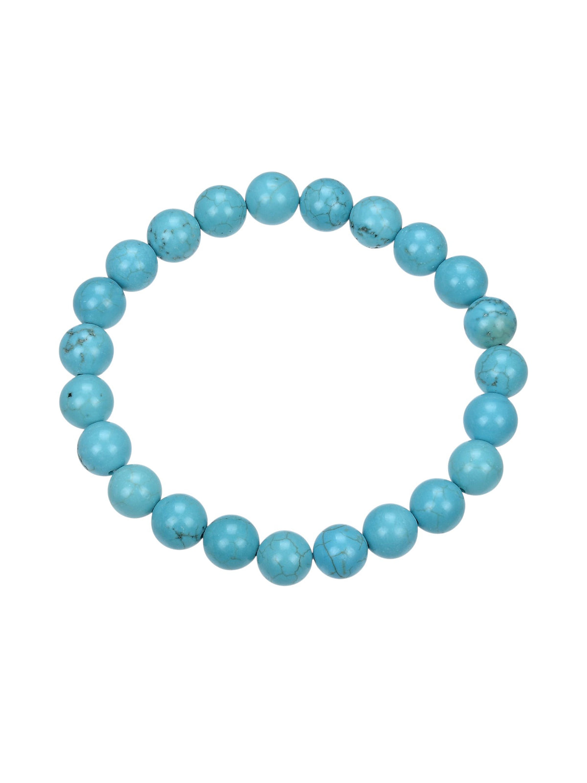 Crack Turquoise Stone Stretch Bracelet B1976-Crack Turquoise - 8MM