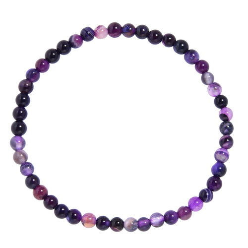 Purple Agate Bracelet B1978-Purple-Agate - 4MM