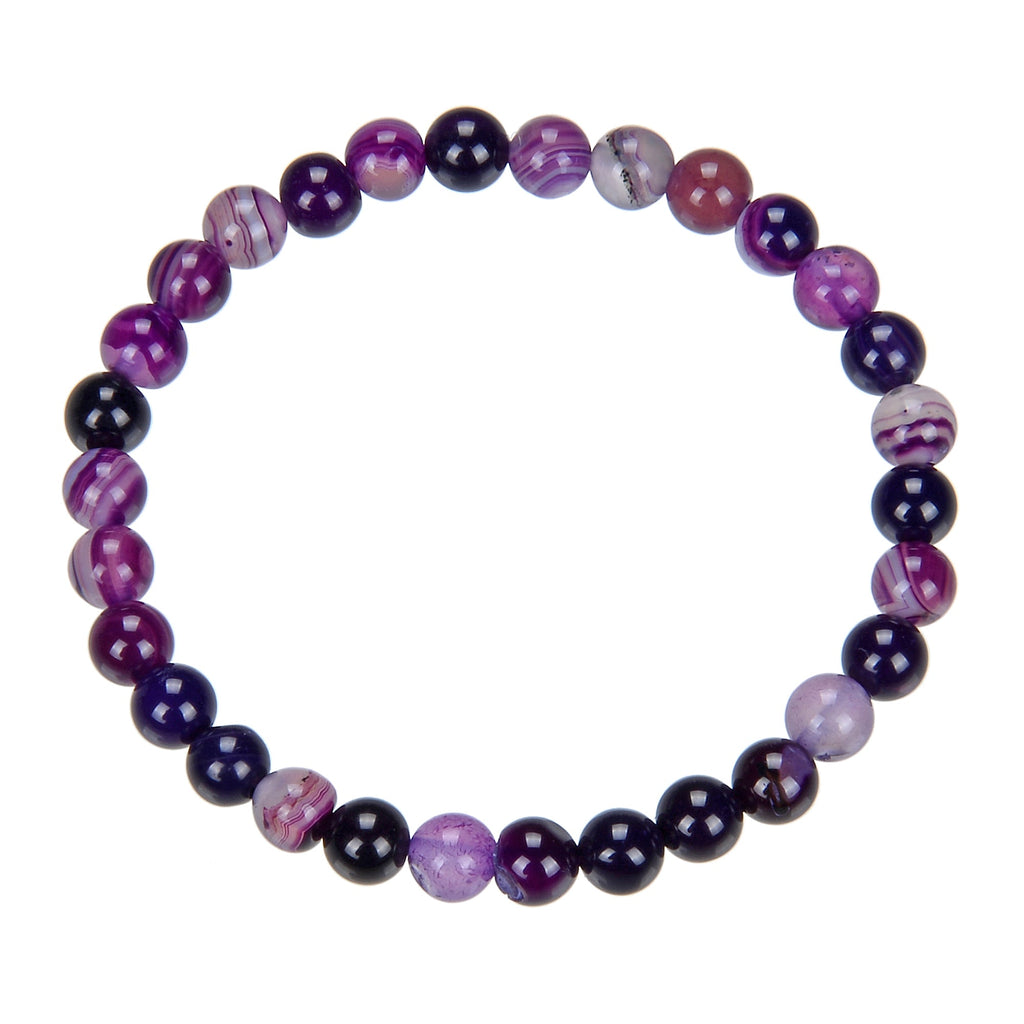 Purple Agate Bracelet B1978-Purple-Agate - 6MM