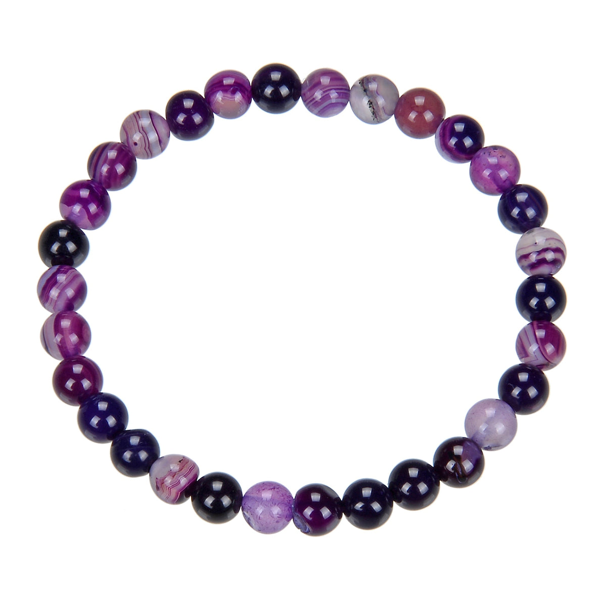 Purple Agate Bracelet B1978-Purple-Agate - 6MM