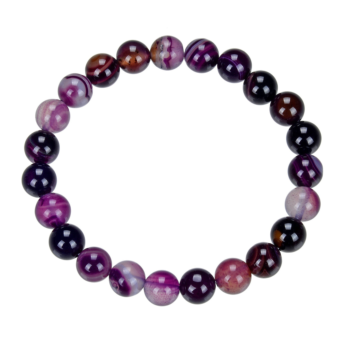 Purple Agate Bracelet B1978-8MM - view 2
