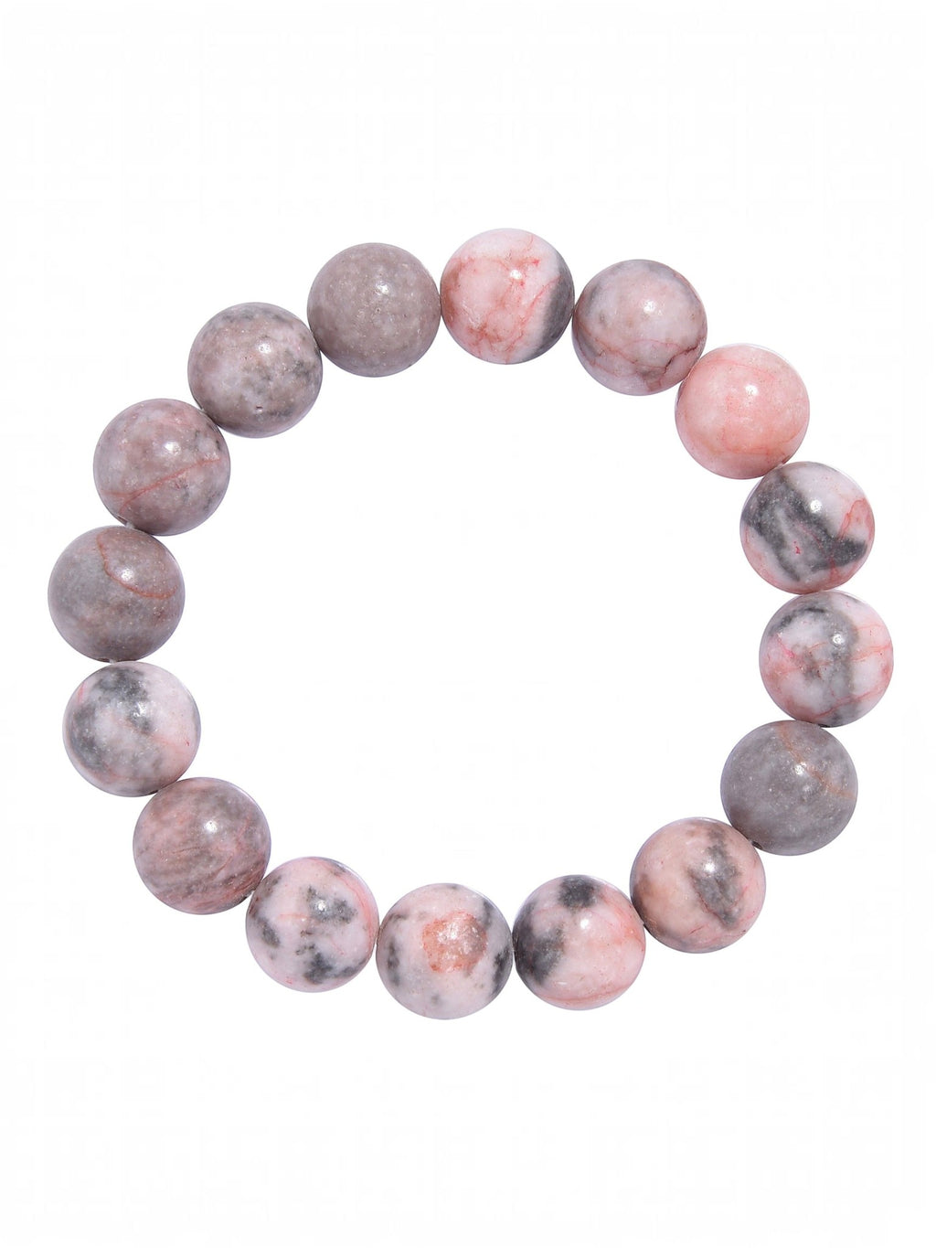 Colored Rhodonite Stone Stretch Bracelet B1979-Colored Rhodonite - 12MM