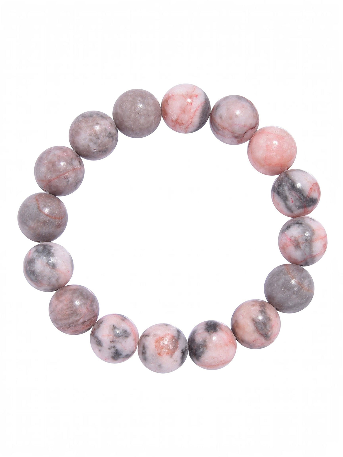 Colored Rhodonite Stone Stretch Bracelet B1979-Colored Rhodonite - 12MM