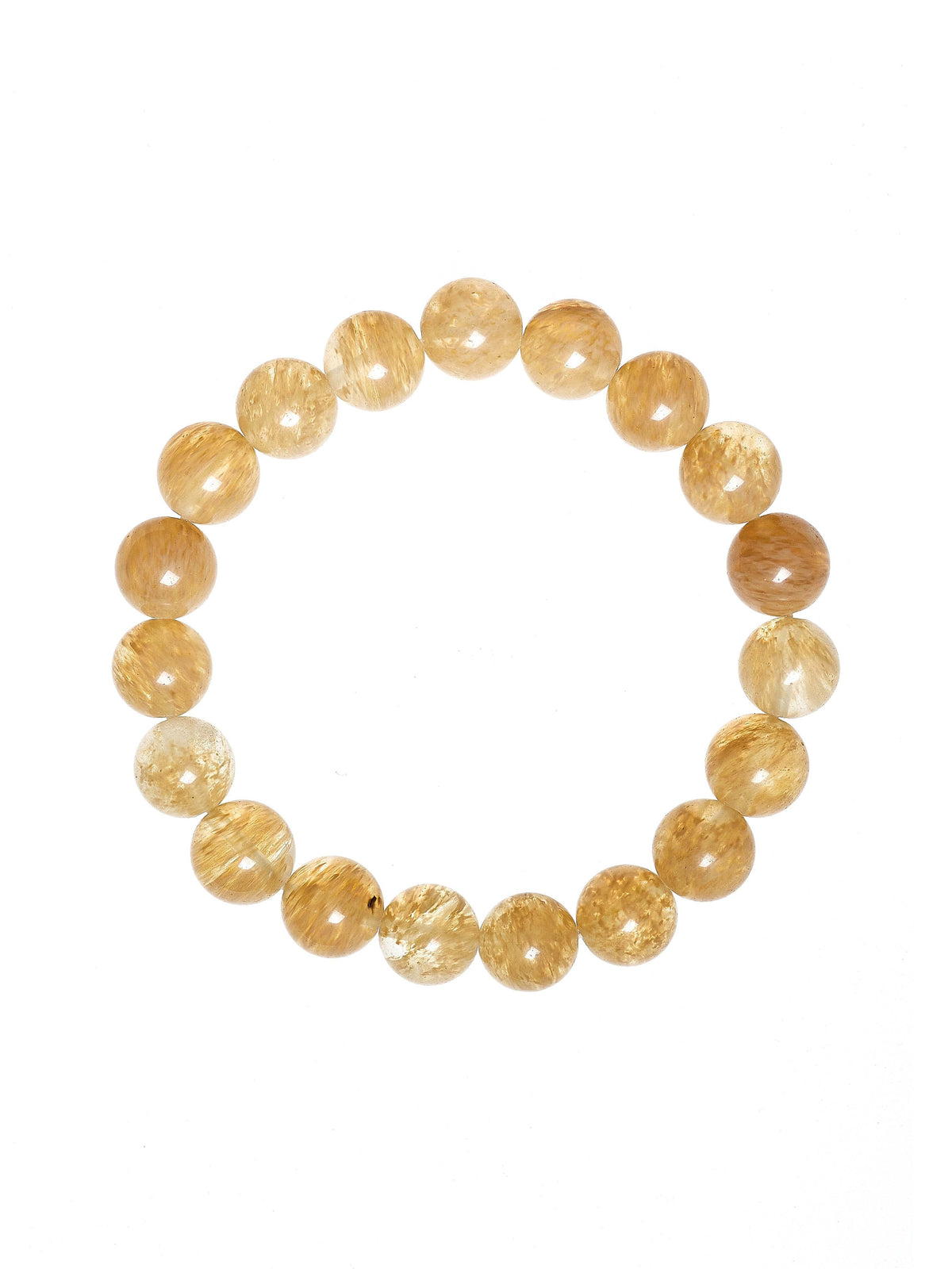 Citrine Quartz Stone Stretch Bracelet B1981-Citrine Quartz - 10MM